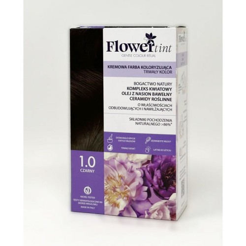 Trwała farba do włosów 1.0 czarna 120 ml - FlowerTint