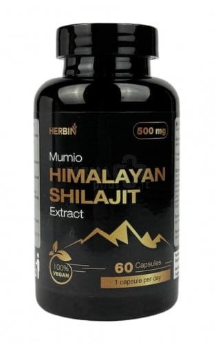 Mumio himalajskie żywe Shilajit Gold 60 kapsułek - Herbin