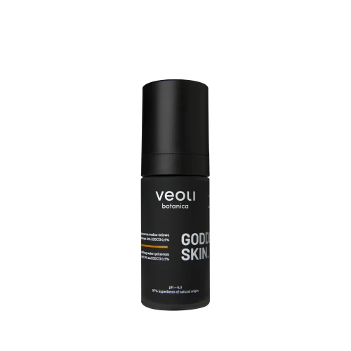 Rozjaśniająco-kojące serum wodno-żelowe z etylowanym kwasem askorbinowym 10% i EGCG 0,5% Goddess Skin 30 ml - Veoli Botanica