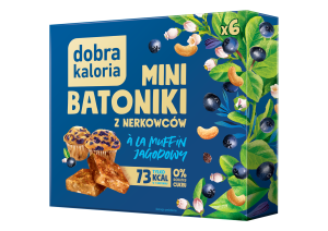 PRZECENA! (krótki termin) Mini batoniki z nerkowców à la muffin jagodowy 6 sztuk - Dobra Kaloria