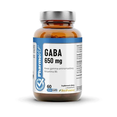 GABA (kwas gamma-aminomasłowy) 650 mg - 60 kapsułek - PharmoVit