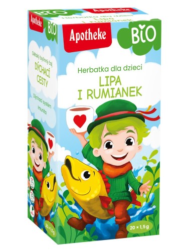 Herbatka dla dzieci Lipa i Rumianek BIO fix 20 x 1,5 g (saszetki) - Apotheke