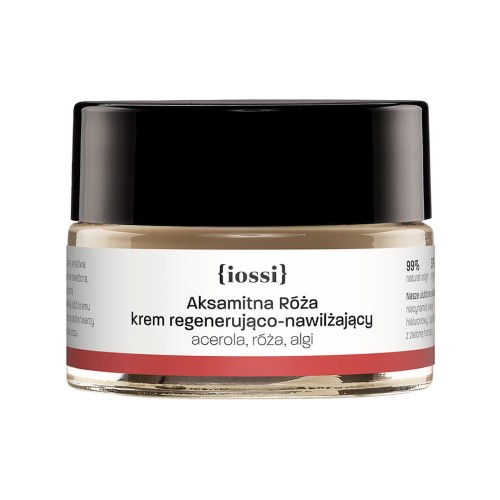 Aksamitna Róża Krem regenerująco - nawilżający Acerola, róża, algi MINI 15 ml - iossi