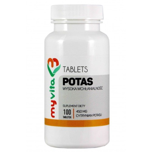 Potas cytrynian potasu 100 tabletek - MyVita
