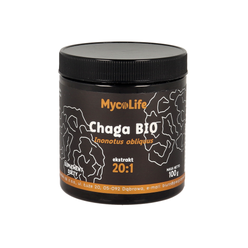 Chaga BIO ektrakt 20:1 proszek 100 g - MycoLife