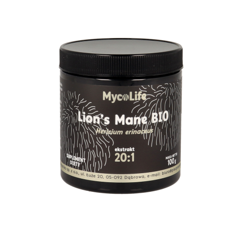 Lion's Mane BIO ekstrakt 20:1 proszek 100 g - MycoLife