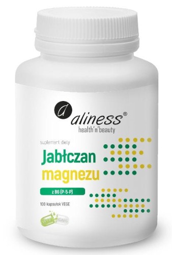 Jabłczan magnezu z B6 (P-5-P) 100 kapsułek vege - Aliness