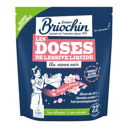Kapsułki do  prania na bazie szarego mydła o zapachu kwiatowym - 22 kapsułki- Briochin