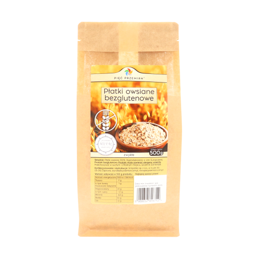 Płatki owsiane bezglutenowe zwykłe 500 g - Pięć Przemian