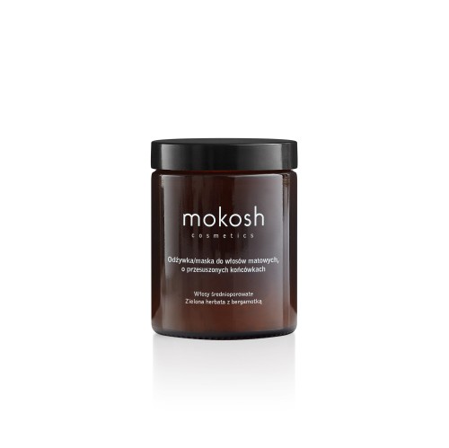 Odżywka/maska do włosów matowych, o przesuszonych końcówkach Zielona Herbata z Bergamotką 180 ml - Mokosh