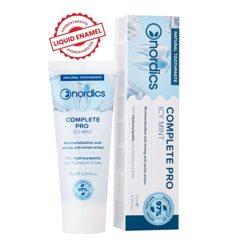 Pasta do zębów remineralizująca Complete Pro z płynnym szkliwem 75 ml - Nordics