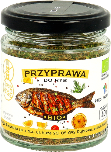 Przyprawa do ryb BIO bezglutenowa 40 g - Pięć Przemian