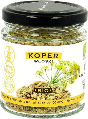 Koper włoski nasiona bezglutenowy BIO 75 g - Pięć Przemian