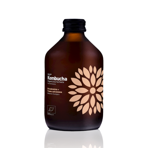 Kombucha z brzoskwinią i trawą cytrynową bezglutenowa organiczna BIO 330 ml - Vigo