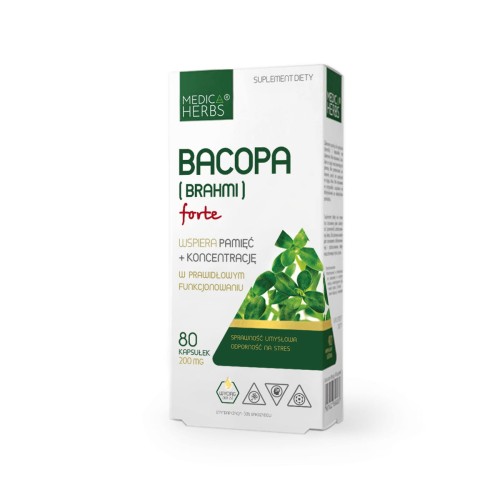 Bacopa Brahmi forte 200 mg 80 kapsułek - Medica Herbs
