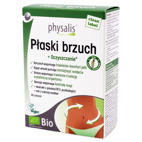 Płaski brzuch + oczyszczanie BIO 45 tabletek - Physalis