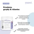 Kreatyna, grzyby & różeniec, smak wiśnia z truskawką proszek 300 g - Osavi