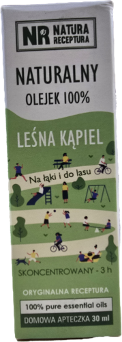 Leśna Kąpiel Naturalny olejek 100% pipeta + aplikator w kulce 30 ml - Natura Receptura