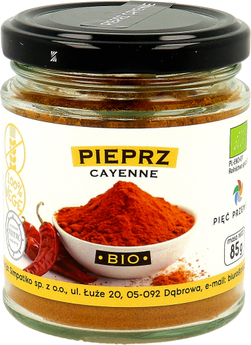 Przyprawa Pieprz Cayenne bezglutenowy BIO 70 g - Pięć Przemian