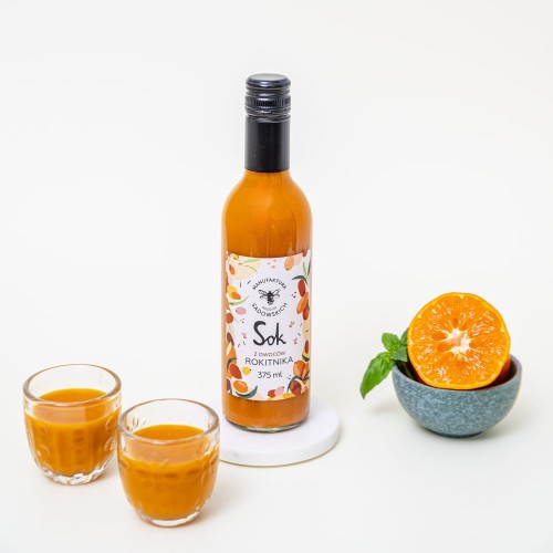 Sok z owoców rokitnika 375 ml - Pasieki Rodziny Sadowskich