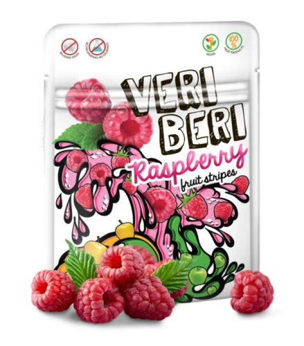 Żelki paski jagodowe bez dodatku cukru bezglutenowe 50 g - Veri Beri