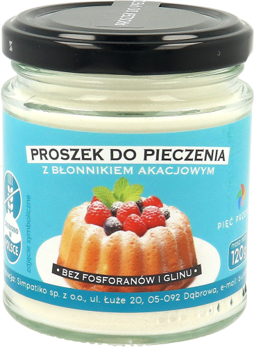 Proszek do pieczenia z błonnikiem akacjowym bezglutenowy BIO 140 g - Pięć Przemian