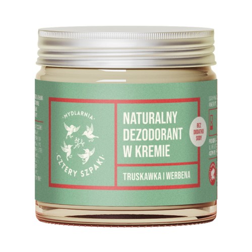 Dezodorant w kremie Truskawka i Werbena bez dodatku sody 60 ml - Cztery Szpaki