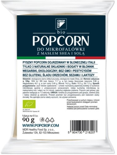 Popcorn do mikrofalówki z masłem shea i solą - POPCROP