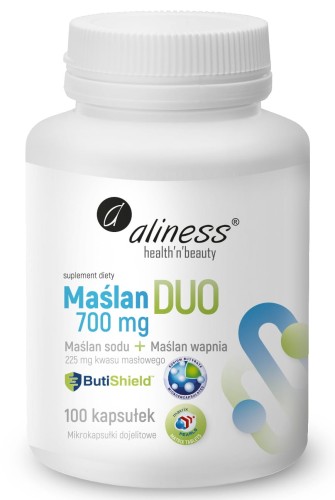 Maślan DUO 700 mg (wapnia+sodu) 225mg kwasu masłowego 100 kapsułek - Aliness