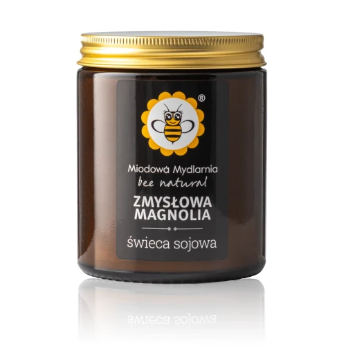 Zmysłowa Magnolia świeca z wosku sojowego 180 ml - Miodowa Mydlarnia