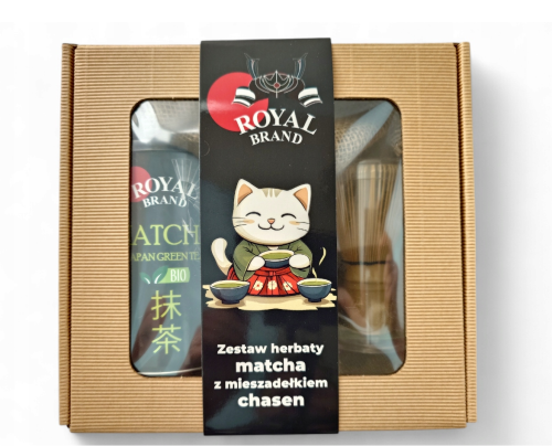 Zestaw matcha BIO 100 g + mieszadełko chasen - RoyaL Brand