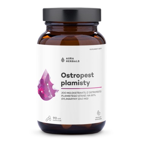 Ostropest plamisty standaryzowany na 240 mg sylimaryny - 90 kapsułek - Aura Herbals