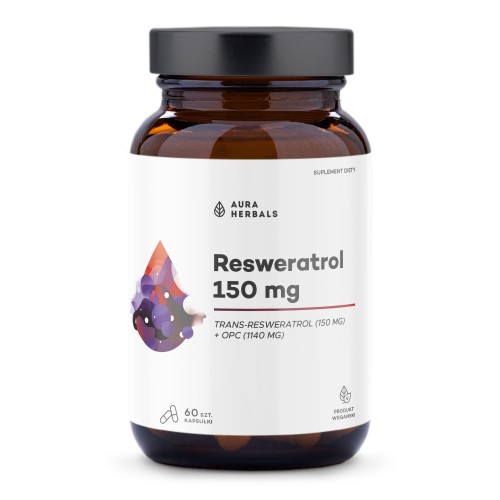 Resweratrol 150 mg - 60 kapsułek - Aura Herbals