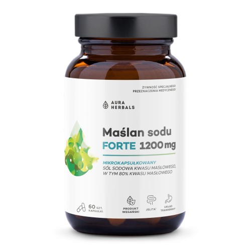 Maślan sodu Forte 1200 mg mikrokapsułkowany - 60 kapsułek - Aura Herbals