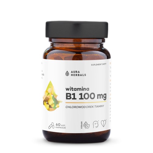 Witamina B1 100 mg, chlorowodorek tiaminy 60 kapsułek - Aura Herbals