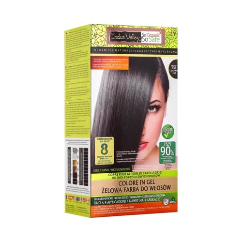 Żelowa farba do włosów 1,0 Czarny - Indus Valley