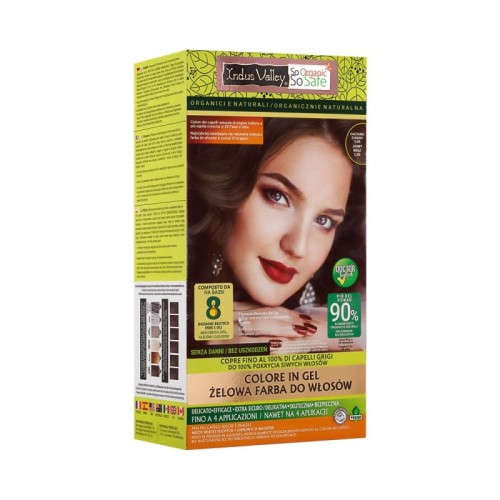 Żelowa farba do włosów 5,0 Jasny Brąz - Indus Valley