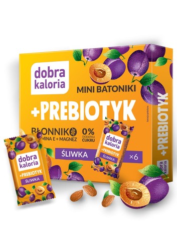 Mini batoniki + Prebiotyk Śliwka - 6 sztuk - Dobra Kaloria