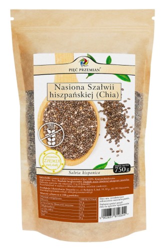 Chia nasiona szałwii hiszpańskiej 750 g - Pięć Przemian