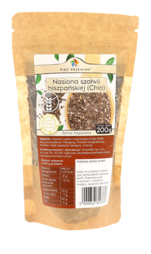 Chia nasiona szałwii hiszpańskiej 200 g - Pięć Przemian