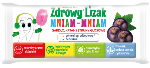Zdrowy lizak Mniam-Mniam gardło, krtań i struny głosowe bez cukru - Starpharma