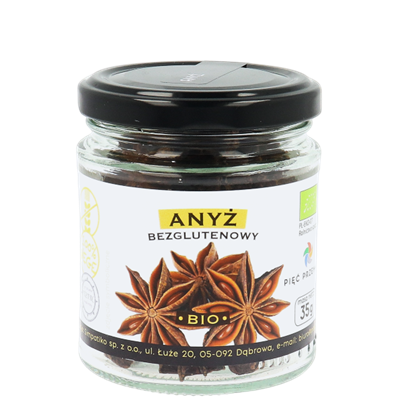 Anyż gwiazdki bezglutenowy BIO 35 g - Pięć Przemian