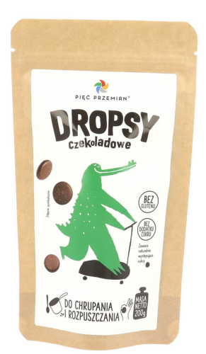 Dropsy czekoladowe bez dodatku cukru bezglutenowe 200 g - Pięć Przemian