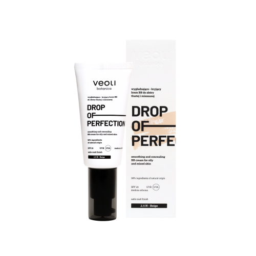 Wygładzająco-kryjący krem BB do skóry tłustej i mieszanej Drop of Perfection 2,5 N Beige 30 ml - Veoli Botanica