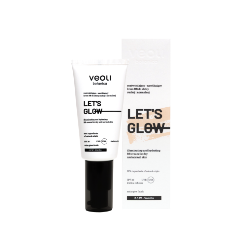 Rozświetlająco-nawilżający krem BB do skóry suchej i normalnej 2,0 W Vanilla Let's Glow 30 ml - Veoli Botanica