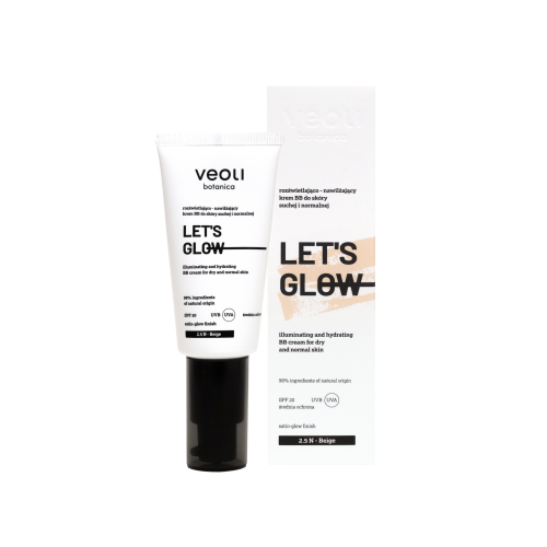 Rozświetlająco-nawilżający krem BB do skóry suchej i normalnej 2,5 N Beige Let's Glow 30 ml - Veoli Botanica