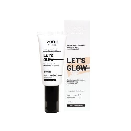 Rozświetlająco-nawilżający krem BB do skóry suchej i normalnej 3,0 W Golden Beige Let's Glow 30 ml - Veoli Botanica