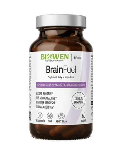BrainFuel (koncentracja, pamięć, energia umysłowa) 60 kapsułek - Biowen