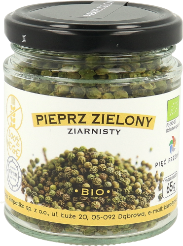 Pieprz zielony ziarnisty BIO bezglutenowy 65 g - Pięć Przemian