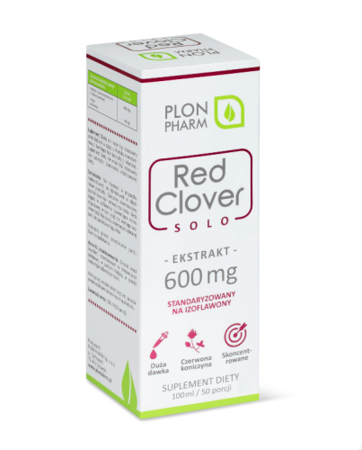 Red Clover Solo ekstrakt 600 mg (czerwona koniczyna) 100 ml - Plon Pharm